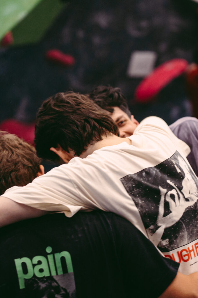 Lifestyle photography by Łukasz Zając, close-up shot of people hugging and interacting closely from behind, Poland